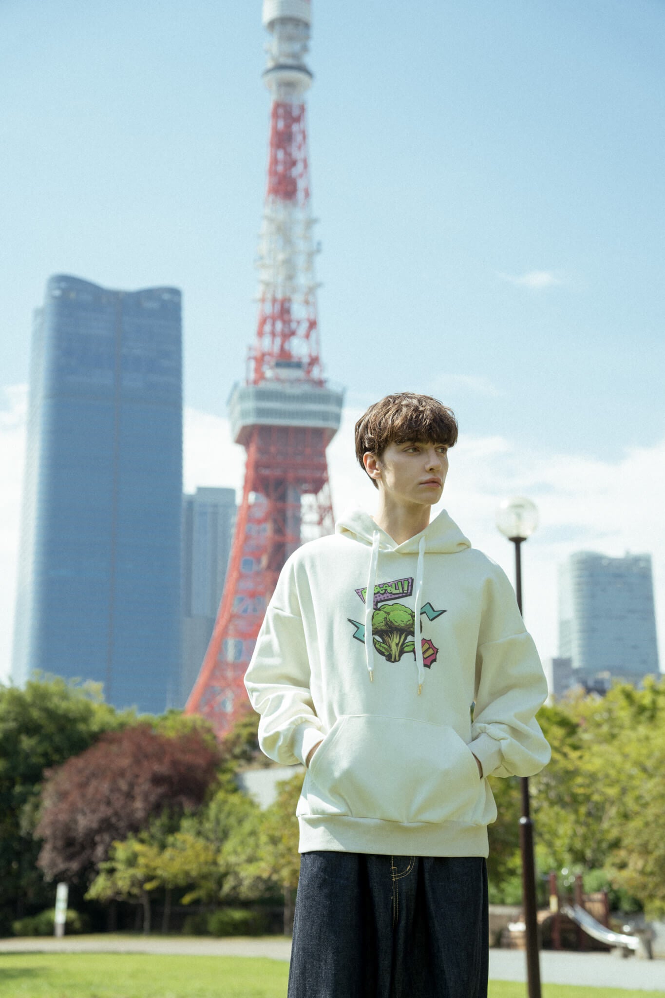 Broccoli Logo Minimal Sweat Set (Hoodie + Pants) White