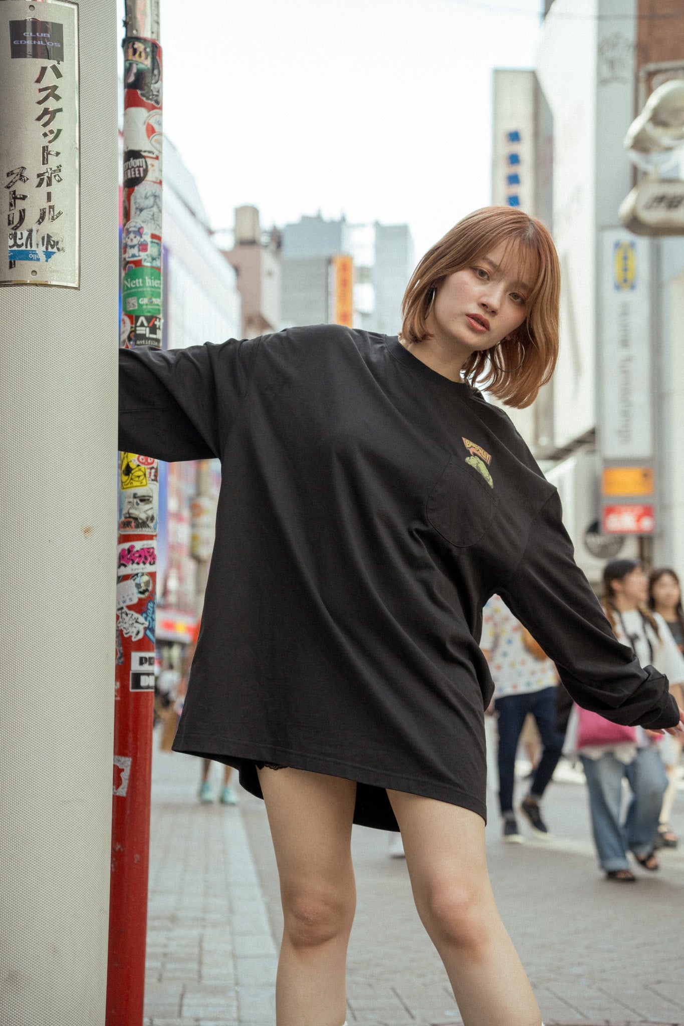 Broccoli Logo Long Sleeve Tee Black